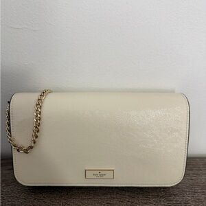 Kate Spade Cream Clutch with Gold Chain